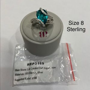 RBP 3169 Size 8 Dark aquamarine On .925 Sterling Silver